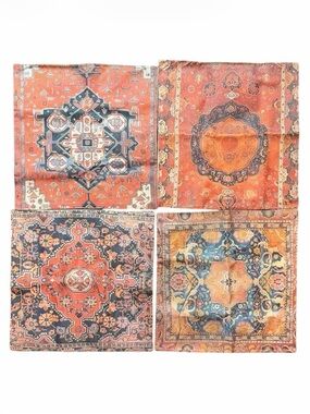 Boho Floral Soft Accent Pillow Cases in Multicolor Removable, Hidden Zipper